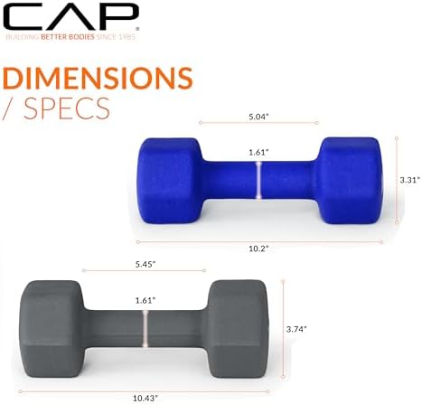 CAP Barbell 100 LB Set of Neoprene Dumbbells with Rack Color Series | 5, 8, 10, 12 and 15 LB pairs - Image 7